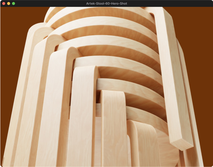 3D-Rendering-Artek-Stool-60-Hero-Shot