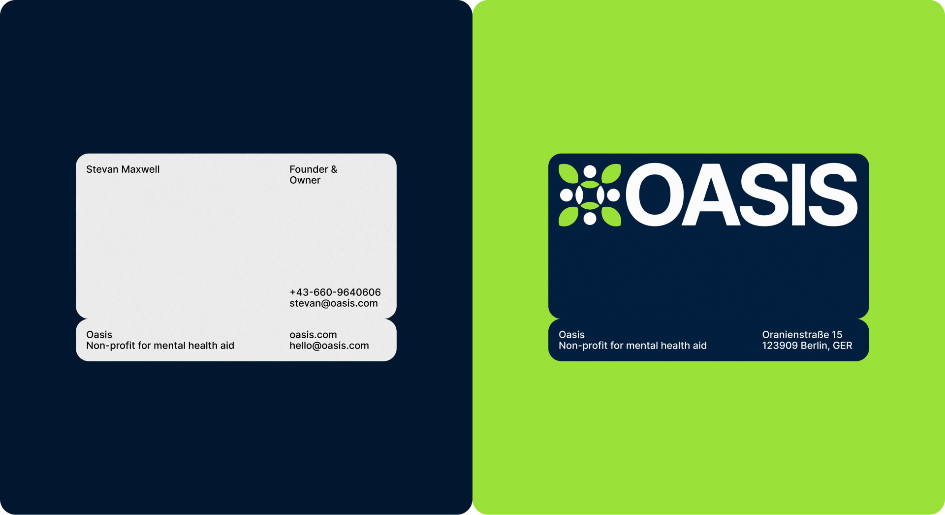 Oasis Business Card Design - Oasis